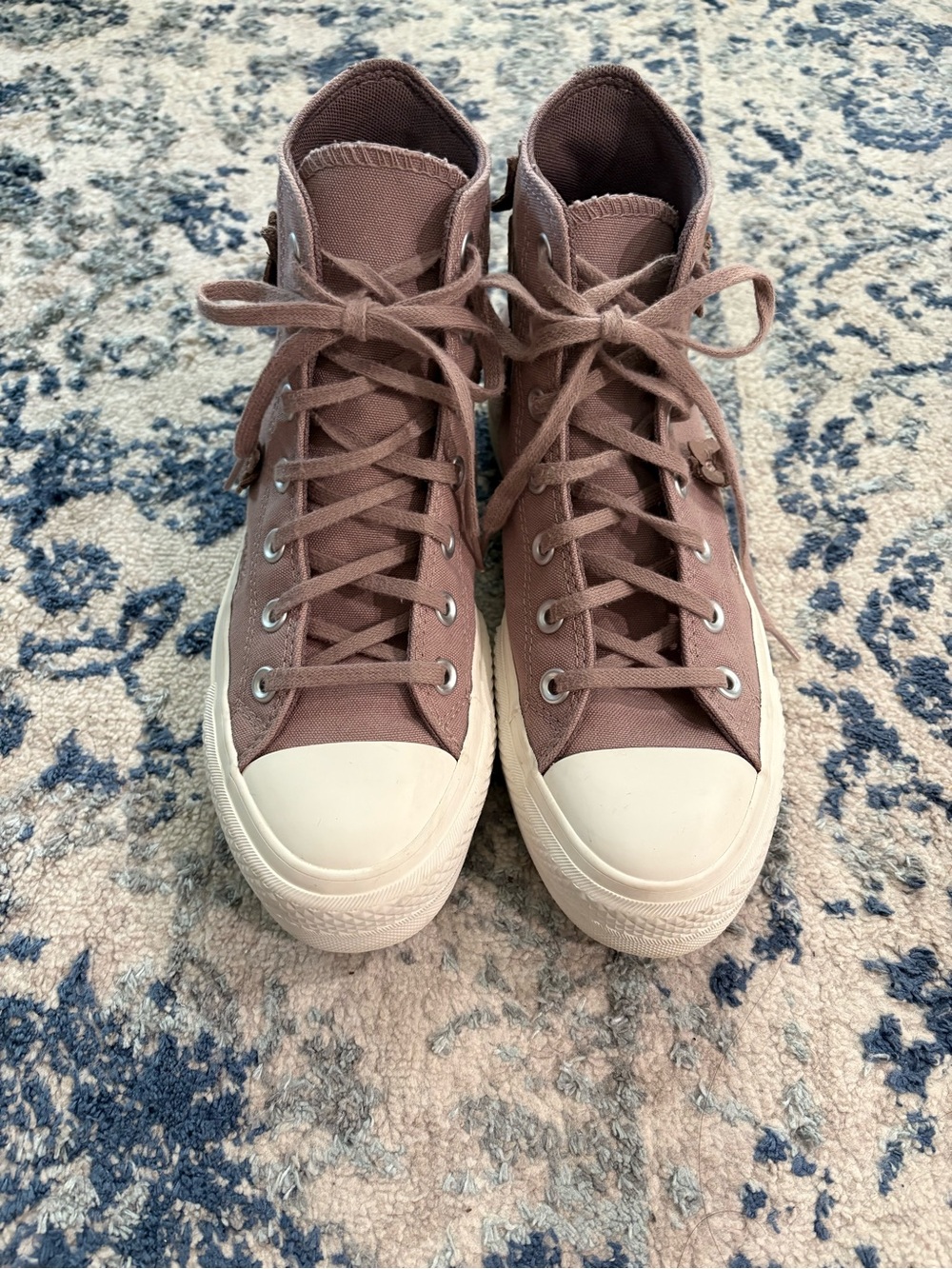 LIMITED EDITION Converse Chuck Taylor All-Star mauve purple platform floral shoe